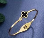 Black Clover Cuff Bangle Bracelet